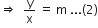 rightwards double arrow space space straight y over straight x space equals space straight m space... left parenthesis 2 right parenthesis