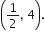 open parentheses 1 half comma space 4 close parentheses.