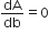 dA over db equals 0