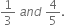 1 third space a n d space 4 over 5.