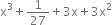 straight x cubed plus 1 over 27 plus 3 straight x plus 3 straight x squared