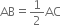 AB equals 1 half AC
