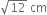 square root of 12 space cm