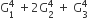 straight G subscript 1 superscript 4 space plus 2 straight G subscript 2 superscript 4 space plus space straight G subscript 3 superscript 4