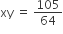 xy space equals space 105 over 64