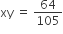 xy space equals space 64 over 105