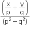 fraction numerator begin display style open parentheses straight x over straight p plus straight y over straight q close parentheses end style over denominator left parenthesis straight p squared plus straight q squared right parenthesis end fraction