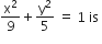 straight x squared over 9 plus straight y squared over 5 space equals space 1 space is space