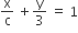 straight x over straight c space plus straight y over 3 space equals space 1