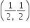 open parentheses fraction numerator 1 over denominator 2 comma end fraction 1 half close parentheses