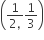 open parentheses fraction numerator 1 over denominator 2 comma end fraction 1 third close parentheses