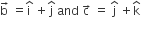 straight b with rightwards arrow on top space equals straight i with hat on top space plus straight j with hat on top space and space straight c with rightwards arrow on top space equals space straight j with hat on top space plus straight k with hat on top