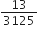 13 over 3125