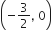 open parentheses negative 3 over 2 comma space 0 close parentheses