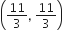 open parentheses 11 over 3 comma space 11 over 3 close parentheses