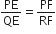 PE over QE equals PF over RF