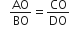 space space space AO over BO equals CO over DO