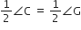 1 half angle straight C space equals space 1 half angle straight G