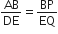AB over DE equals BP over EQ