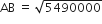 AB space equals space square root of 5490000
