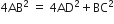 4 AB squared space equals space 4 AD squared plus BC squared