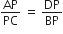 AP over PC space equals space DP over BP