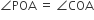 angle POA space equals space angle COA