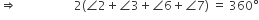 rightwards double arrow space space space space space space space space space space space space space space space space space space space 2 left parenthesis angle 2 plus angle 3 plus angle 6 plus angle 7 right parenthesis space equals space 360 degree