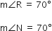 straight m angle straight R space equals space 70 degree

straight m angle straight N space equals space 70 degree