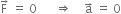 straight F with rightwards arrow on top space equals space 0 space space space space space space rightwards double arrow space space space space straight a with rightwards arrow on top space equals space 0