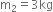 straight m subscript 2 equals 3 kg