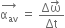 stack straight alpha subscript av with rightwards arrow on top space equals space fraction numerator straight capital delta straight omega with rightwards arrow on top over denominator Δt end fraction