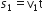 s subscript 1 equals straight v subscript 1 straight t