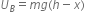 U subscript B equals m g left parenthesis h minus x right parenthesis