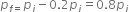 p subscript f equals end subscript p subscript i minus 0.2 p subscript i equals 0.8 p subscript i