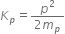 K subscript p equals fraction numerator p squared over denominator 2 m subscript p end fraction