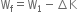 straight W subscript straight f equals straight W subscript 1 minus increment straight K