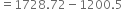 equals 1728.72 minus 1200.5