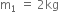 straight m subscript 1 space equals space 2 kg