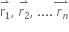 stack straight r subscript 1 with rightwards harpoon with barb upwards on top comma space stack r subscript 2 with rightwards harpoon with barb upwards on top comma space.... stack space r subscript n with rightwards harpoon with barb upwards on top