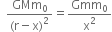 space space fraction numerator GMm subscript 0 over denominator left parenthesis straight r minus straight x right parenthesis squared end fraction equals Gmm subscript 0 over straight x squared