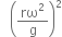 space space space open parentheses rω squared over straight g close parentheses squared