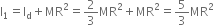 straight I subscript 1 equals straight I subscript straight d plus MR squared equals 2 over 3 MR squared plus MR squared equals 5 over 3 MR squared