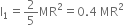 straight I subscript 1 equals 2 over 5 MR squared equals 0.4 space MR squared