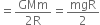 equals fraction numerator GMm over denominator 2 straight R end fraction equals mgR over 2