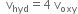 space space straight v subscript hyd equals 4 space straight v subscript oxy