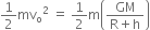 1 half mv subscript straight o squared space equals space 1 half straight m open parentheses fraction numerator GM over denominator straight R plus straight h end fraction close parentheses