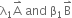 straight lambda subscript 1 straight A with rightwards harpoon with barb upwards on top space and space straight beta subscript 1 straight B with rightwards harpoon with barb upwards on top