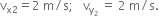 straight v subscript straight x 2 end subscript equals 2 space straight m divided by straight s semicolon space space space straight v subscript straight y subscript 2 end subscript space equals space 2 space straight m divided by straight s.