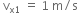 space straight v subscript straight x 1 end subscript space equals space 1 space straight m divided by straight s